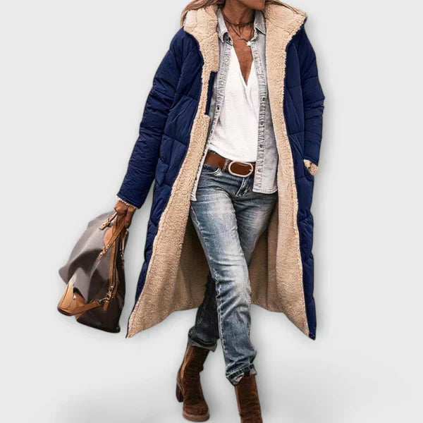Kora™ — Manteau matelassé long et douillet à capuche décontracté femme
