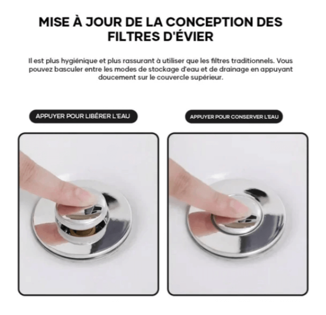 FiltraPop™ – Bouchon filtre évier anti-odeurs & résidus