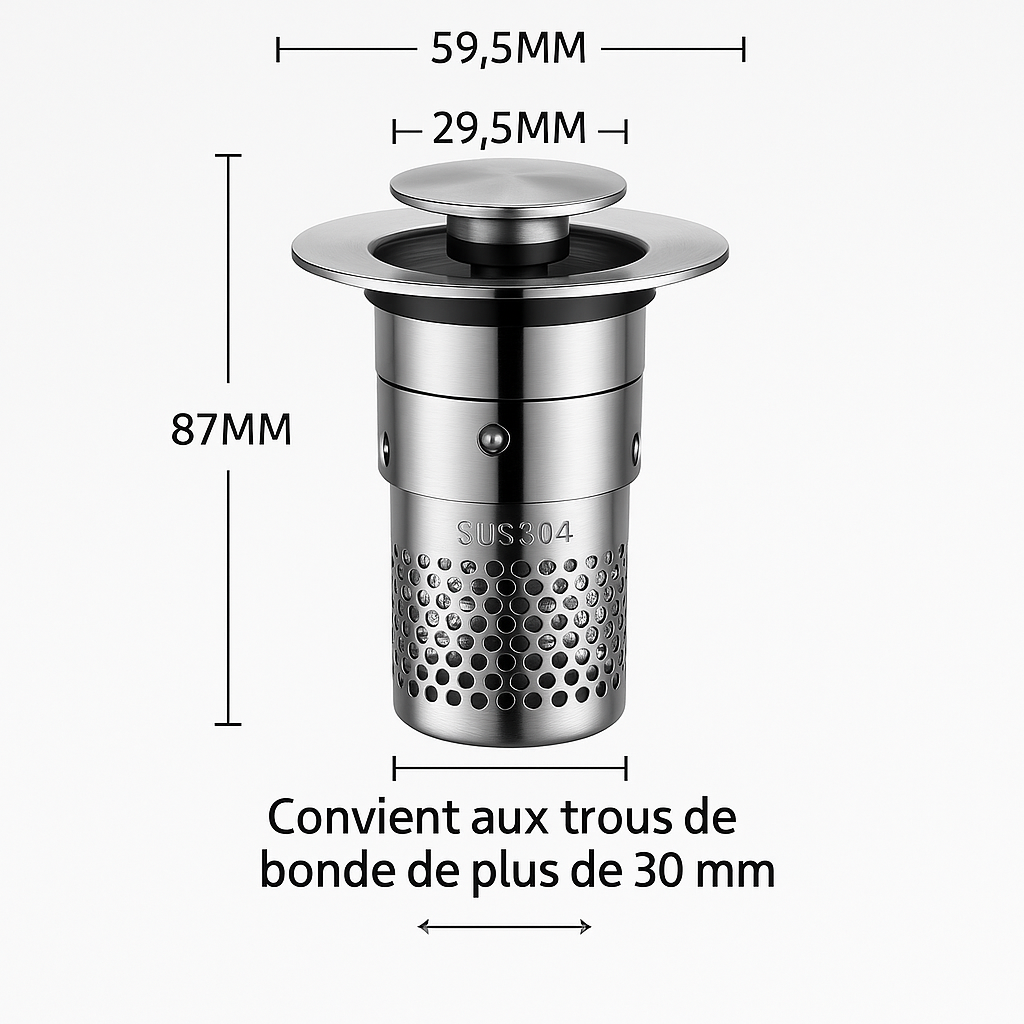 FiltraPop™ – Bouchon filtre évier anti-odeurs & résidus