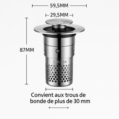 FiltraPop™ – Bouchon filtre évier anti-odeurs & résidus