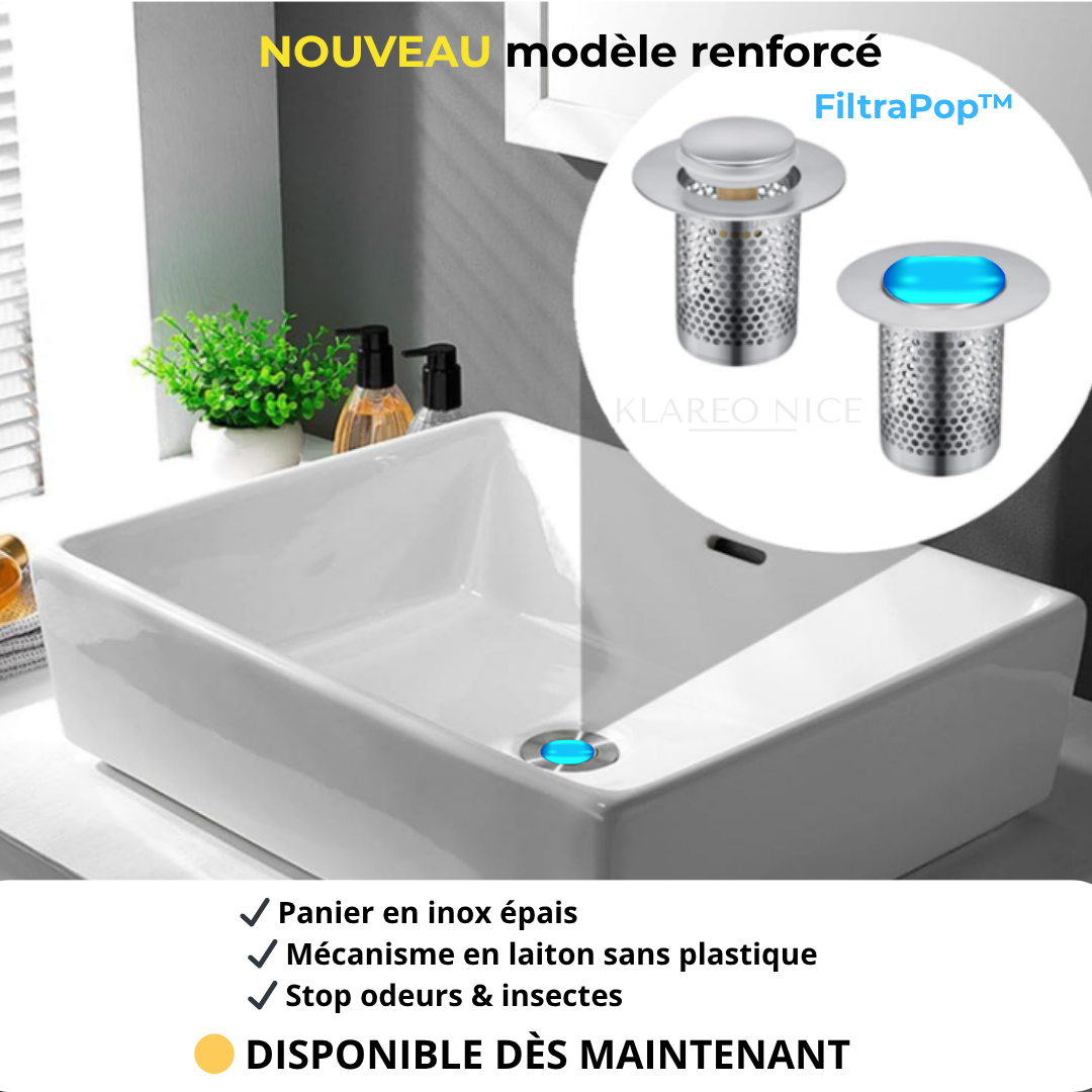 FiltraPop™ – Bouchon filtre évier anti-odeurs & résidus