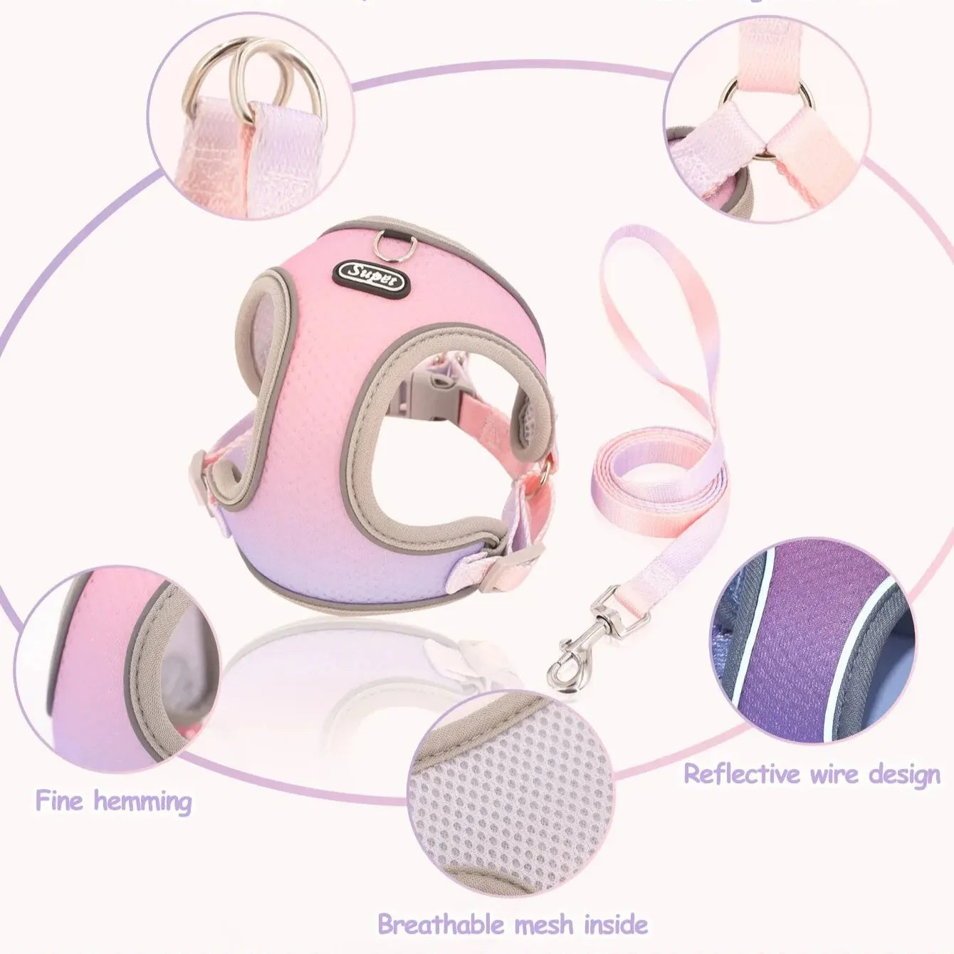 SupetGo™ – Harnais réglable et réfléchissant pour chiens et chats