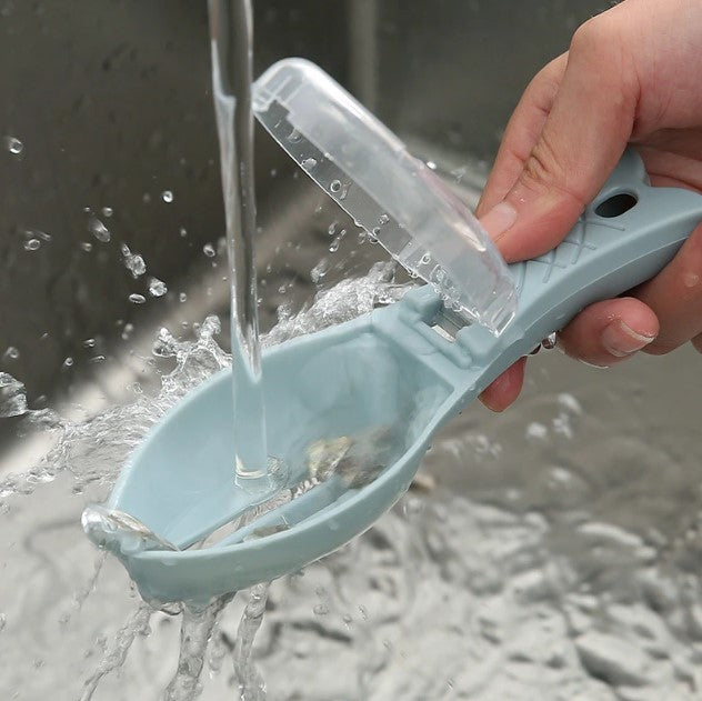 FishBox™ – Écailleur de poisson avec boîte anti-éclaboussures