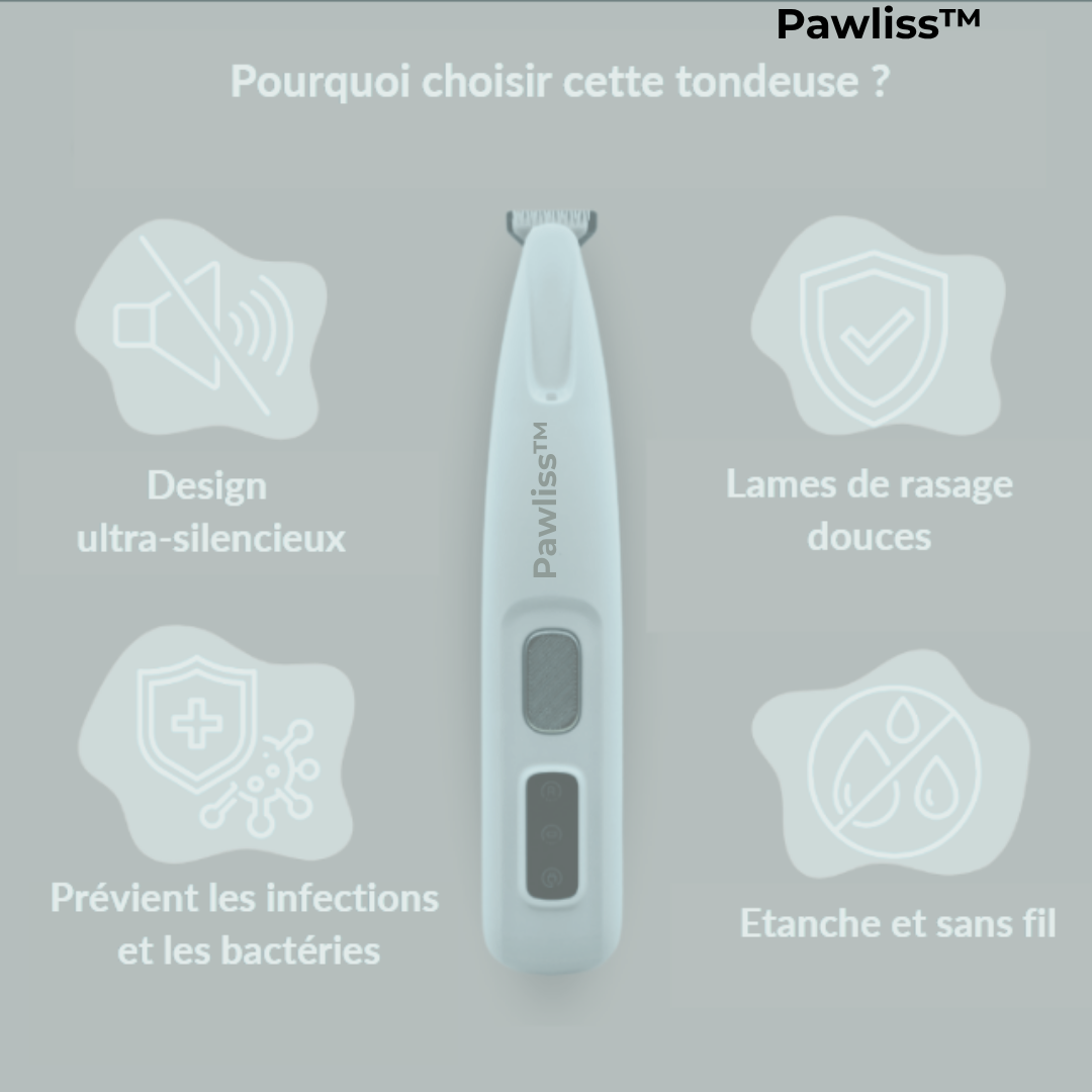 Pawliss™ – Tondeuse douce & silencieuse pour animaux à poils sensibles