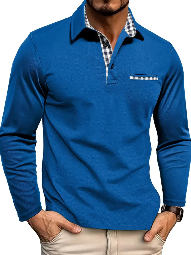 Dario™ – Polo homme à manches longues, coupe moderne