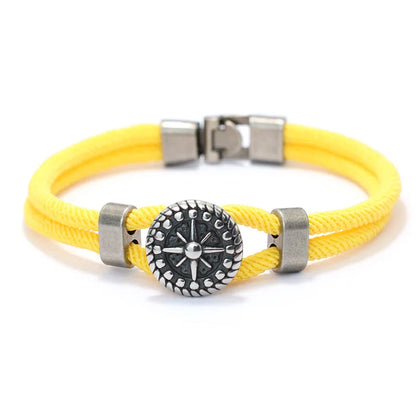 CapHorizon™ – Bracelet en corde & médaillon Rose des Vents
