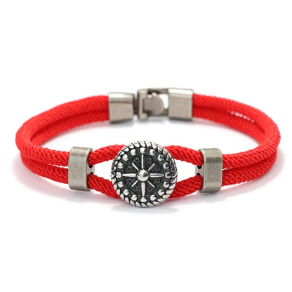 CapHorizon™ – Bracelet en corde & médaillon Rose des Vents