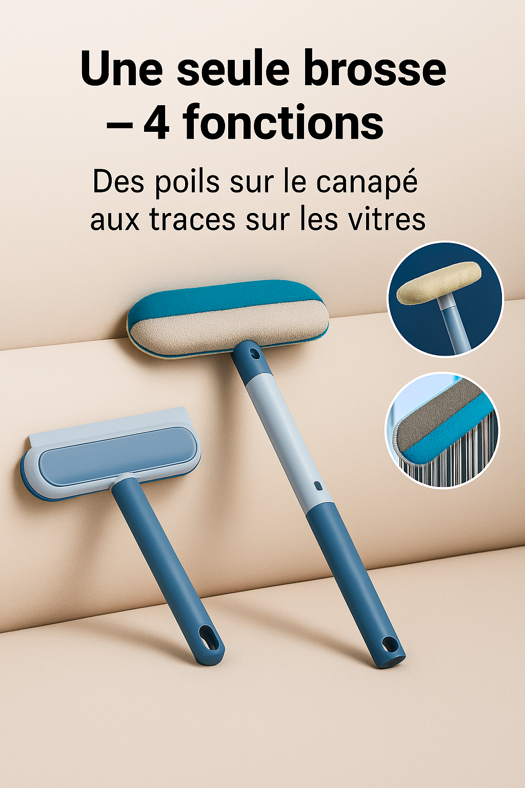 ZeroPoil™ – Brosse magique 4-en-1 anti-poils d’animaux pour la maison & la voiture