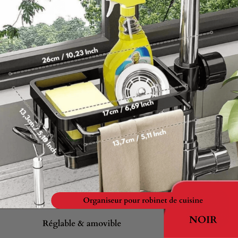 ClairSink™ – Support alu & organiseur compact pour un évier propre et stylé