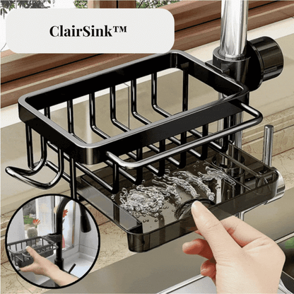 ClairSink™ – Support alu & organiseur compact pour un évier propre et stylé