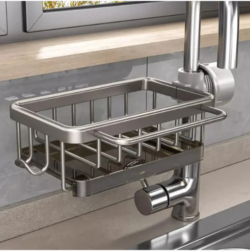 ClairSink™ – Support alu & organiseur compact pour un évier propre et stylé