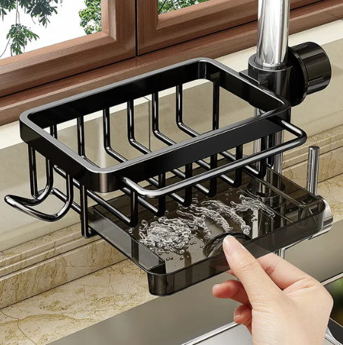 ClairSink™ – Support alu & organiseur compact pour un évier propre et stylé