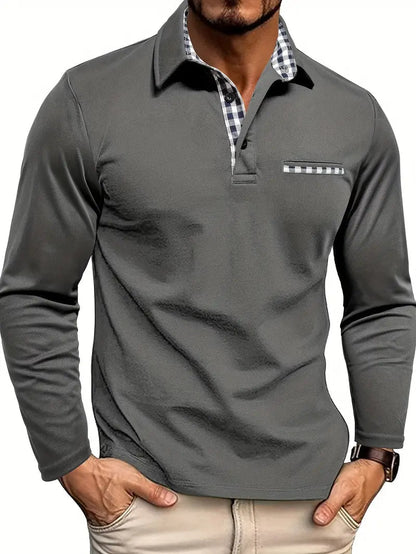 Dario™ – Polo homme à manches longues, coupe moderne