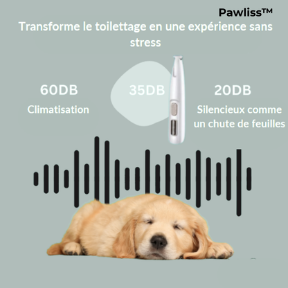 Pawliss™ – Tondeuse douce & silencieuse pour animaux à poils sensibles