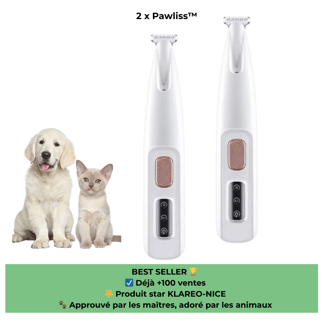 Pawliss™ – Tondeuse douce & silencieuse pour animaux à poils sensibles