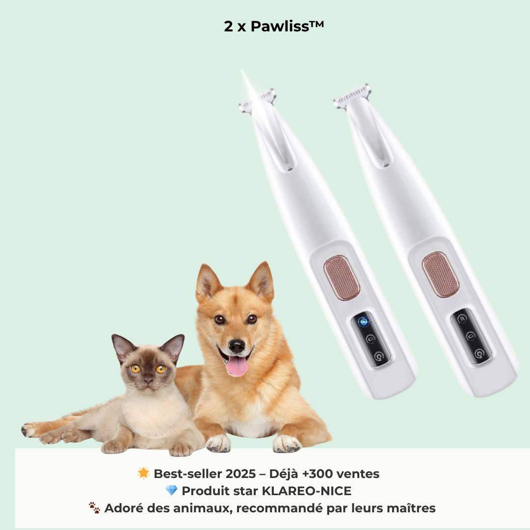 Pawliss™ – Tondeuse douce & silencieuse pour animaux à poils sensibles