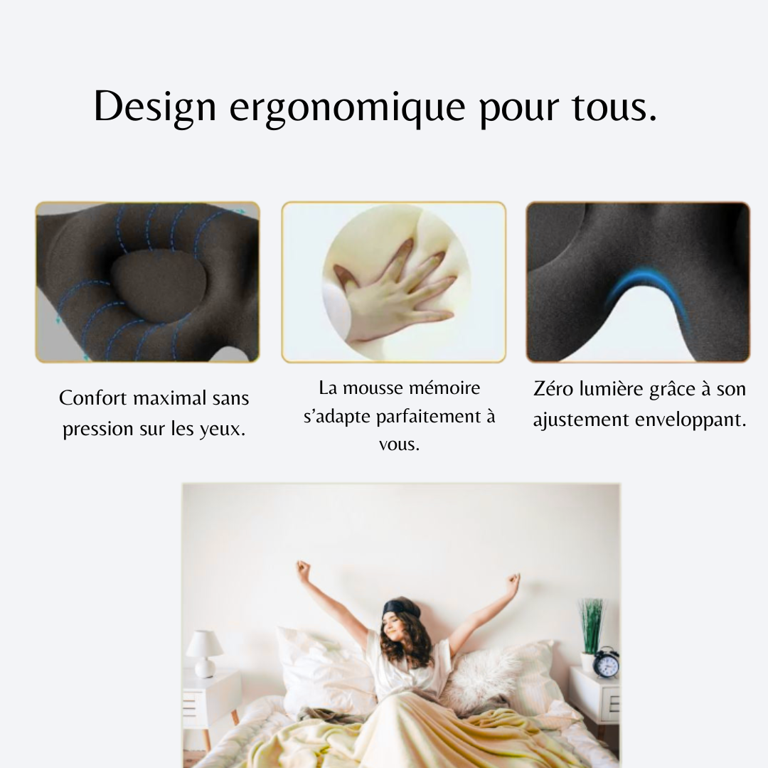 DreamHush™ – Masque de sommeil 3D ultra-confort à mémoire de forme