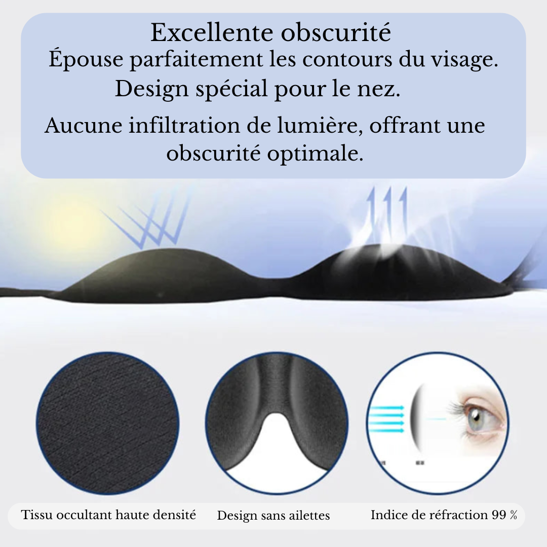 DreamHush™ – Masque de sommeil 3D ultra-confort à mémoire de forme