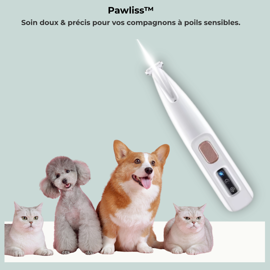 Pawliss™ – Tondeuse douce & silencieuse pour animaux à poils sensibles