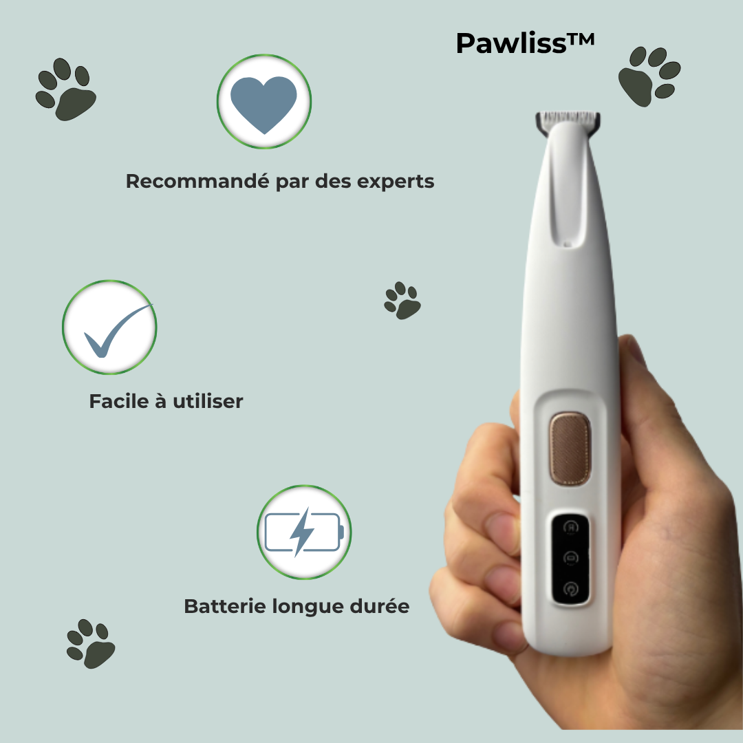 Pawliss™ – Tondeuse douce & silencieuse pour animaux à poils sensibles