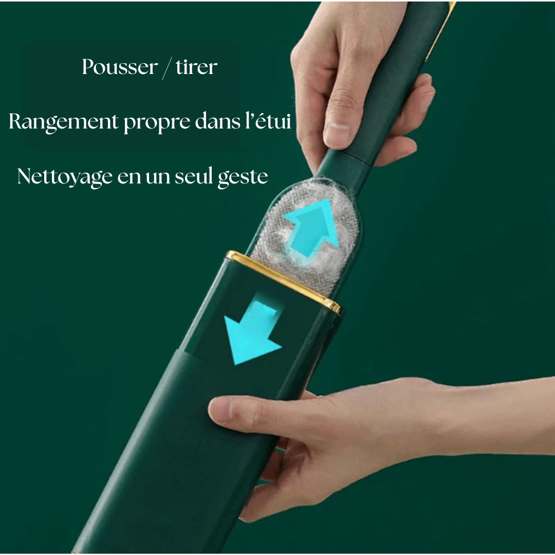 VeluLuxe™ – Brosse auto-nettoyante anti-poils pour vêtements & textiles